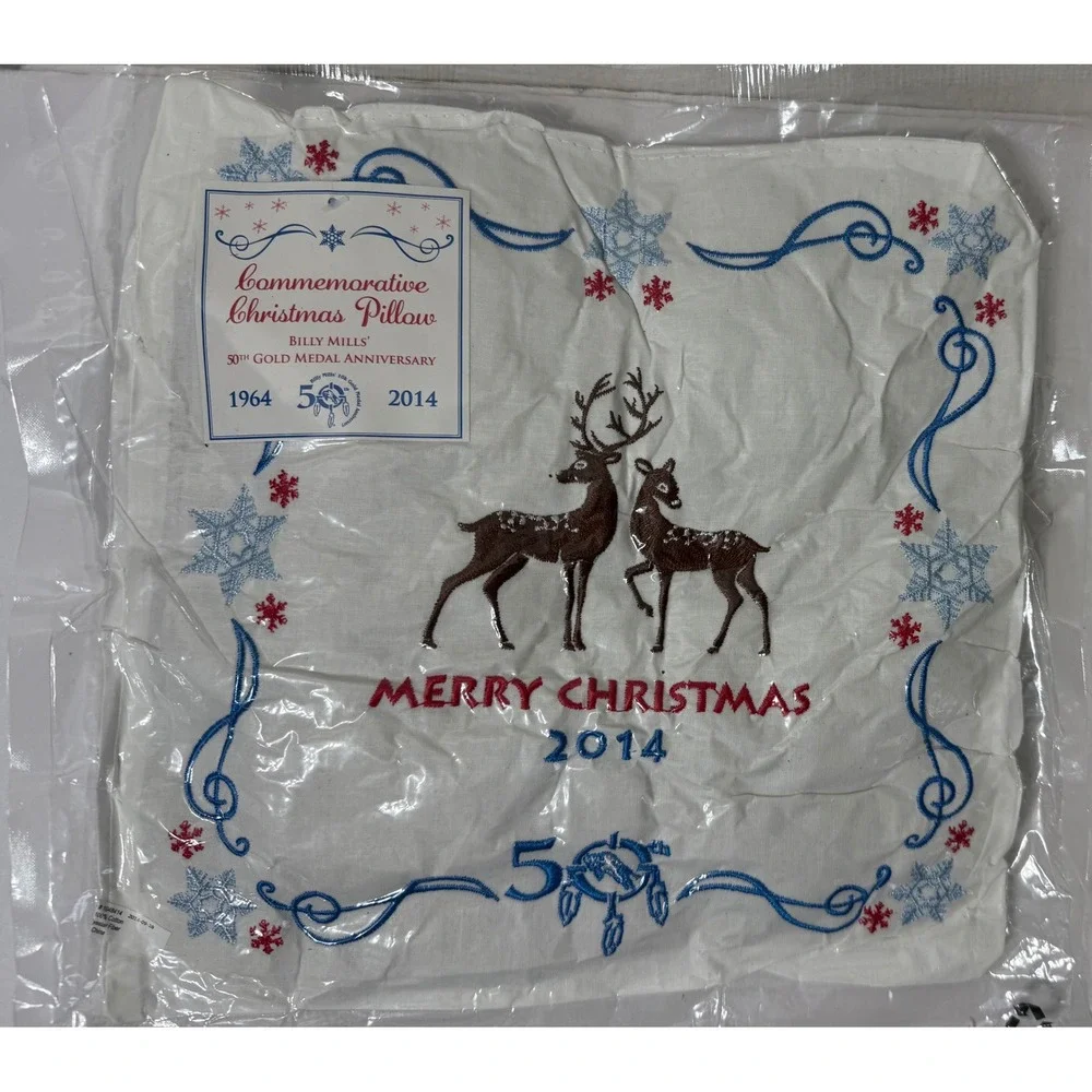 Billy Mills 50th Gold Medal Anniversary Commemorative Christmas Pillow 2014
